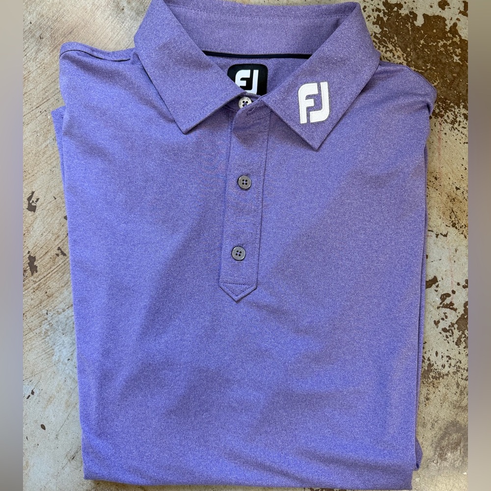 FootJoy FJ Mens Medium Purple Short Sleeve Golf Polo Shirt